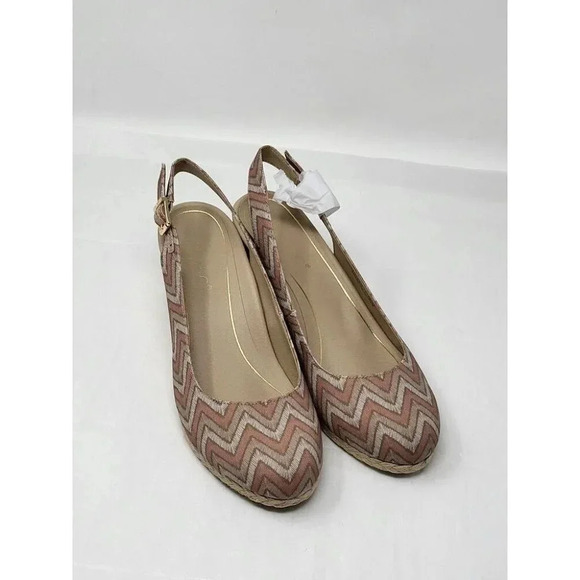 Vionic Aruba Coralina dusty pink Chevron Espadrille Wedge Comfort Shoes size 10 - Picture 3 of 8